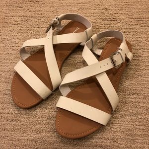 Forever 21 White Flat Sandals
